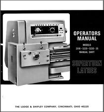 Operator Instruct Manual Lodge Shipley 2516-3220-3220 25 Superturn Lathes