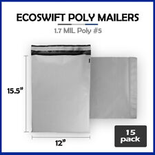 15 12x15.5 Ecoswift Poly Mailers Plastic Envelopes Shipping Mailing Bags 1.7mil