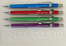 New Pentel Sharp P205 Metallic Color 0.5mm Mechanical Pencil Set 4 Dif Colors