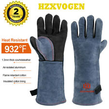 Hitbox Large Tig Mig Arc Welding Gloves Heat Resistant Leather Paired Bbq Gloves