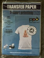 Ppd T-shirt Printing Light Transfer Paper 8.5 X 11 All Inkjet Printer 100 Sheets