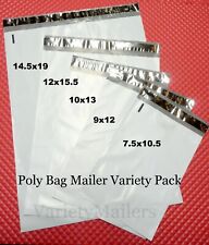 100 Poly Bag Assortment 5 Medium To Large Sizes Self-sealing Shipping Bags