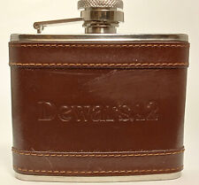 Dewars 12 Flask With Leather Cover In In Acceptable Condition