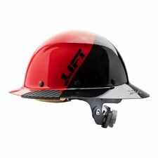 Lift Dax 5050 Red Black Full Brim Hard Hat Wratchet Suspension Hdf50-20rd