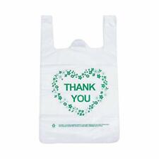 Lazyme Thank You T Shirt Bags Plastic Grocery Bags White Sturdy Handled Merch...