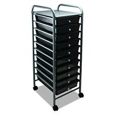 10-drawer Rolling File Organizer Cart 37.6 X 13 X 15.25 Inches Smoke 34007
