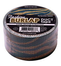 Fashion Burlap Duct Tape Turquoise Zebra Print Craft 1.88 X 10 Yards Per Roll