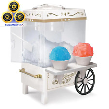 White Snow Cone Maker Machine W 2 Cones And Ice Scoop Stainless Steel