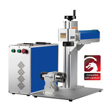 50w Raycus Fiber Laser Marking Machine 300300mm 80mm Rotary Axis Lightburn