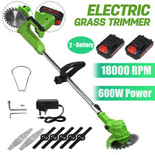 Electric Cordless Grass String Trimmer Lawn Edger Weed Wacker Cutter W Battery