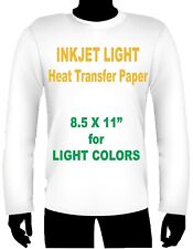 Ink Jet Heat Iron On Transfer Paper Light 8.5 X 11 -2 Sheets