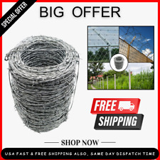 Barbed Wire 328ft 4 Point Barbed Wire Roll 16 Gauge Fence Critter Deterrent New