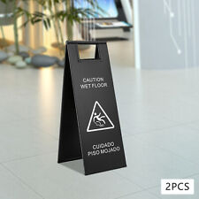 2pcs Stainless Steel Wet Floor Sign Caution Wet Floor Sign Safety Warning Sign