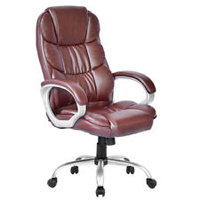 High Back Leather Executive Office Desk Task Computer Chair Wmetal Base O10r