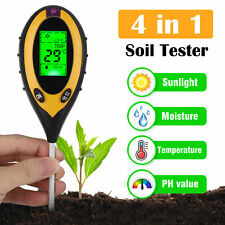 4 In 1 Lcd Digital Ph Tester Soil Water Moisture Light Temperature Test Meter Us
