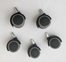 Set Of 5 Office Chair 2 Casters Heavy Duty Rubber Swivel Wheels Replacement