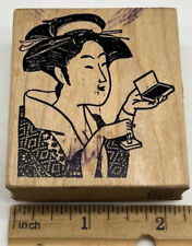 100 Proof Press Asian Woman Geisha Rubber Stamp