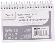 Mead Index Cards Spiral Ruled 3 X 5 White Blank 1 Count Pack Of 1