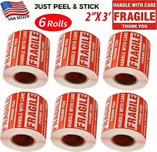 6 Rolls 500roll 2x3 Fragile Stickers Handle With Care Thank You Shipping Labels