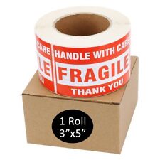 500 Large 3x5 Fragile Handle With Care Thank You Labels Stickers Free Shipping