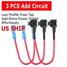 3x Pack 12v Car Add-a-circuit Fuse Tap Adapter Mini Low Profile Blade Holder