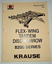Krause 8200 Series Flex Wing Disc Harrow Owners Operators Parts Manual Original