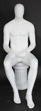 4 Ft 7 In Male Egg Head Sitting Mannequin Abstract Torso Matte White Sfm50e-wt
