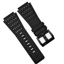 Bell Ross Br-x1 Br-01 Br-03 Black Silicone Rubber Watch Band Strap 24mm X 33mm