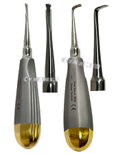 2 German Stainless Crown Remover Spreaders Straight Curved Dental Instrument