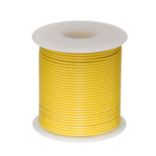22 Awg Gauge Stranded Hook Up Wire Yellow 100 Ft 0.0253 Ul1007 300 Volts