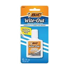 Bic Wite-out Quick Dry Correction Fluid 20ml White Goes On Easy With A Red...