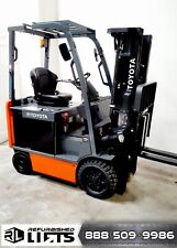 7x Refurbished Toyota 8fbcu32 4 Wheel Electric Forklifts 6500lb Cap. Low Hour