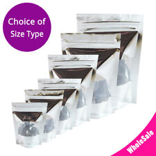 Multi-size Silver Foil Mylar Glossy Stand Up Zip Lock Bag W Rectangle Window