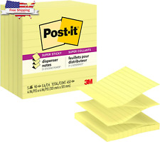 Post-it Super Sticky Dispenser Pop-up Notes 5 Lined Sticky Note Pads 4 X 4 In.