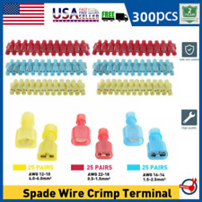 300pcs Male Female Insulated Wire Spade Terminal Crimp Connector 10-22 Gauge