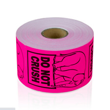 500 Labels - Elephant Do Not Crush 2x3 Pink Adhesive Fragile Stickers