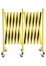 16.4 Feet Retractable Metal Traffic Barricade With Wheels For Construction Site