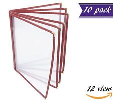 10 Pack 6 Page Book Fold Menu Covers Maroon 12 View 8.5 X 11-inches Insert