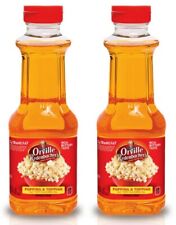2 Orville Redenbachers Popping Topping Buttery Flavored Popcorn Oil Bottles