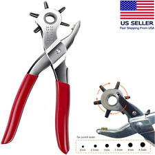 9 Leather Hole Punch Hand Pliers Belt Holes 6 Sized Puncher Heavy Duty Tool New