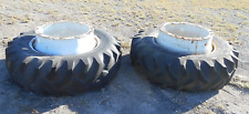 16.9-34 Tractor Bolt On Dual Rims-tires Are Shot-rims Are Rusty But Usable-