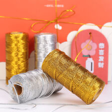 100mroll Gold Silver Cords Metallic Twine Non-slip String Strap Thread Gift-t