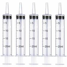 5 Pack 20ml Plastic Syringe Large Syringes Without Needle For Scientific Labs