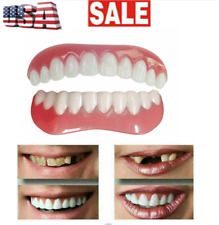 2pcs Silicone Upper Lower False Teeth Dental Veneers Dentures Smile Fake Tooth