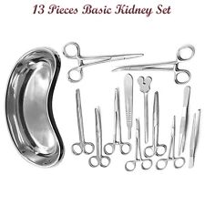 Set Of 13 Pieces Basic Minor Surgery Kit Steel Kidney Tray Surgical Instruments