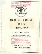 Oliver 116 Band Saw Manual Parts List Pdf