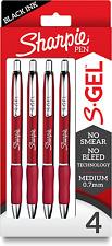 Sharpie S-gel Gel Pens Sleek Metal Barrel Crimson Red Medium Point 0.7mm New
