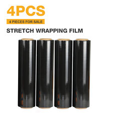 18x1500ft 100 Gauge Black Pallet Wrap Stretch Films Hand Shrink Wrap 4 Rolls