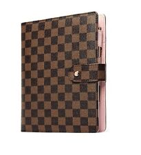  Luxury Checkered A6 Agenda Binder Planner Journal Notepad Gift Brown