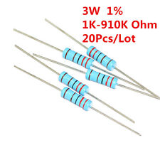 20pcs 3w 3 Watt Metal Film Resistor 1 1k -910k Ohm 1 K - 910 K